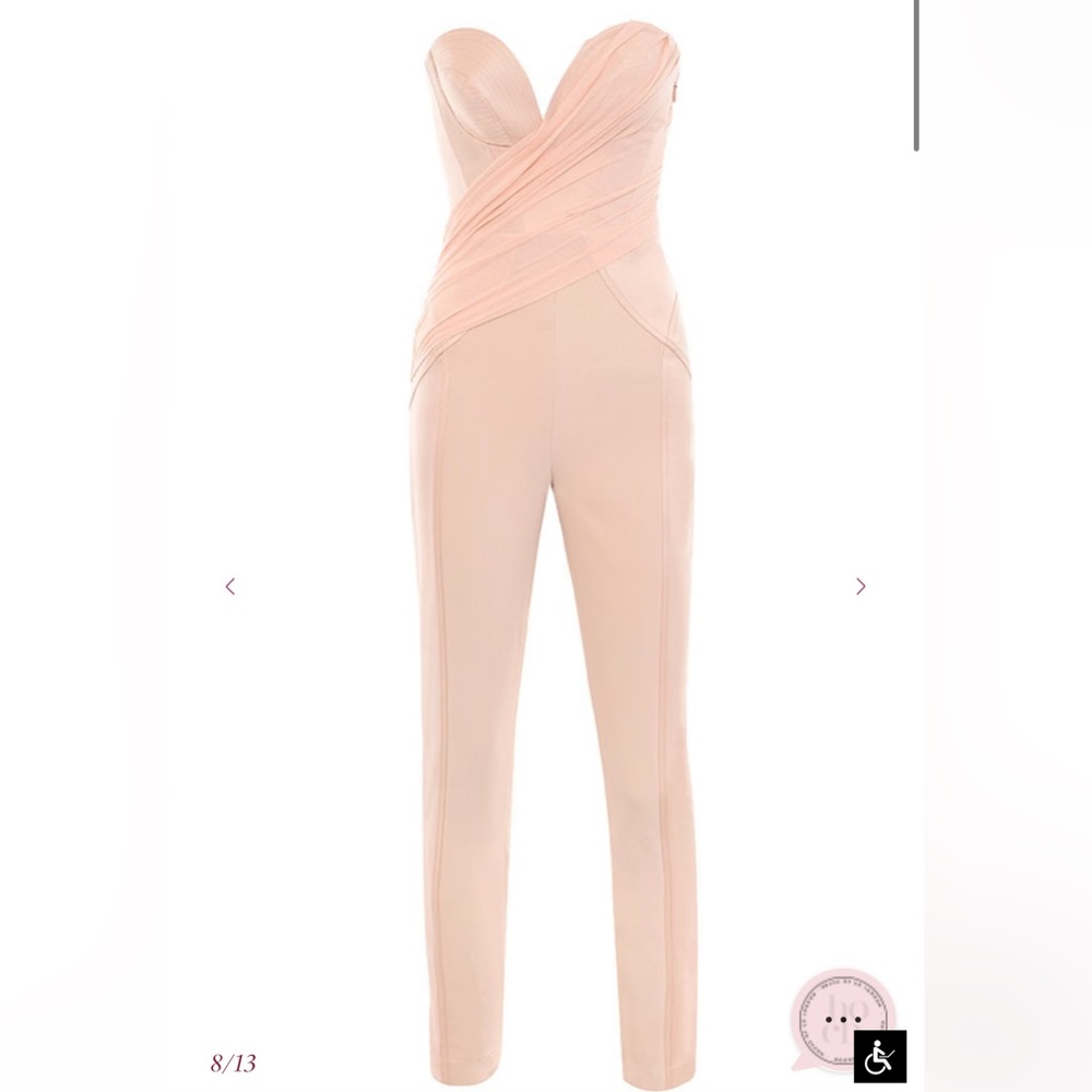 🎉Host Pick🎉 House of CB Casela Blush Satin Crepe Corset Jumpsuit – Size L-NWT - Picture 4 of 5
